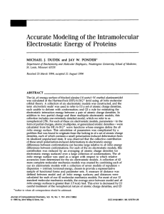 Accurate Modeling of  the Intramolecular Electrostatic Energy of  Proteins and