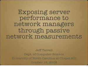 Exposing server performance to network managers through passive