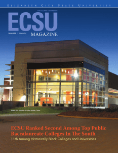 ECSU ECSU Ranked Second Among Top Public Baccalaureate Colleges In e South MAGAZINE
