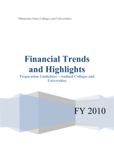 FY 2010 Financial Trends and Highlights Preparation Guidelines—Audited Colleges and