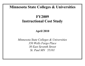 Minnesota State Colleges &amp; Universities FY2009 Instructional Cost Study