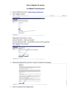 How to Register for Access To USBank P-Card Account