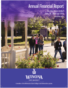 Annual  Financial  Report for the years ended winona.edu