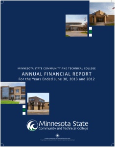 ANNUAL FINANCIAL REPORT MINNESOTA STATE COMMUNITY AND TECHNICAL COLLEGE