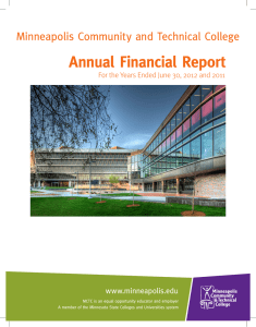 Annual Financial Report Minneapolis Community and Technical College www.minneapolis.edu