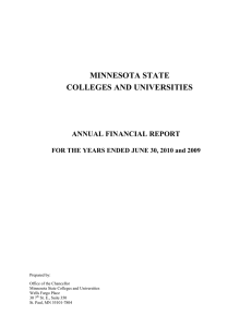 MINNESOTA STATE COLLEGES AND UNIVERSITIES ANNUAL FINANCIAL REPORT