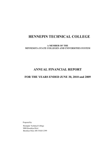 HENNEPIN TECHNICAL COLLEGE ANNUAL FINANCIAL REPORT