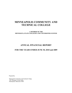 MINNEAPOLIS COMMUNITY AND TECHNICAL COLLEGE ANNUAL FINANCIAL REPORT