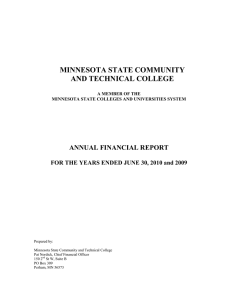 MINNESOTA STATE COMMUNITY AND TECHNICAL COLLEGE ANNUAL FINANCIAL REPORT