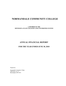 NORMANDALE COMMUNITY COLLEGE ANNUAL FINANCIAL REPORT
