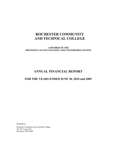 ROCHESTER COMMUNITY AND TECHNICAL COLLEGE ANNUAL FINANCIAL REPORT