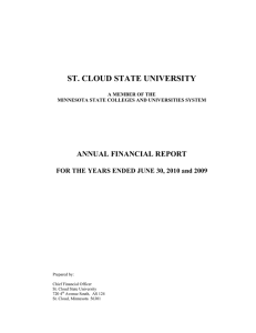 ST. CLOUD STATE UNIVERSITY ANNUAL FINANCIAL REPORT