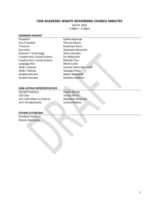 CSM ACADEMIC SENATE GOVERNING COUNCIL MINUTES