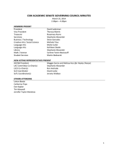 CSM ACADEMIC SENATE GOVERNING COUNCIL MINUTES