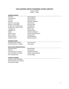 CSM ACADEMIC SENATE GOVERNING COUNCIL MINUTES