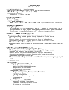 College of San Mateo Official Course Outline COURSE ID: Units: