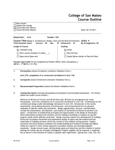 College of San Mateo Course Outline Course Title: Units: 4