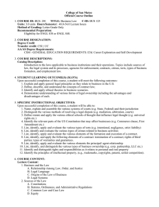 College of San Mateo Official Course Outline COURSE ID: Units:
