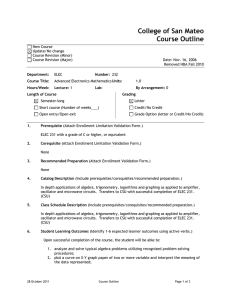 College of San Mateo Course Outline