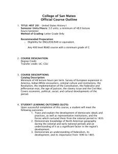College of San Mateo Official Course Outline