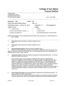 College of San Mateo Course Outline