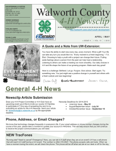 Walworth County 4-H Newsclip