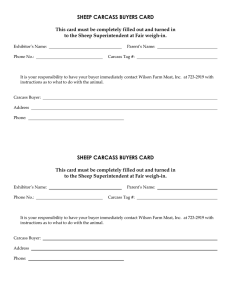 SHEEP CARCASS BUYERS CARD  to the Sheep Superintendent at Fair weigh-in.