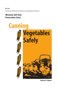 Canning Vegetables Safely Wisconsin Safe Food