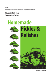 Pickles &amp; Relishes Homemade Wisconsin Safe Food