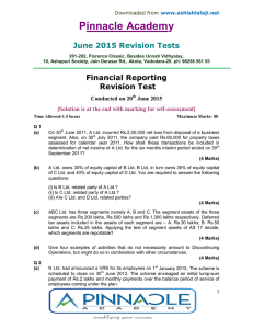 Pinnacle Academ y  June 2015 Revision Tests