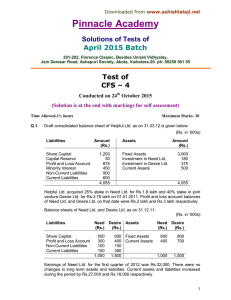 Pinnacle Academ y  Solutions of Tests of