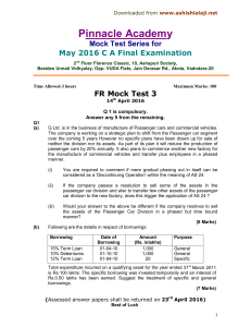 Pinnacle Academ y  Mock Test Series for