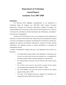 Department of Technology Annual Report Academic Year 2007-2008