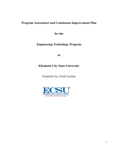 Program Assessment and Continuous Improvement Plan  for the Engineering Technology Program