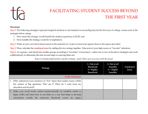 FACILITATING STUDENT SUCCESS BEYOND   THE FIRST YEAR 