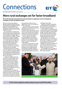 Connections More rural exchanges set for faster broadband