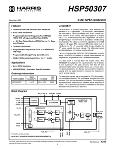 HSP50307 Burst QPSK Modulator Features Description