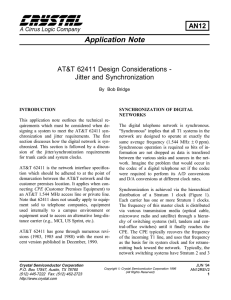 Application Note AN12 AT&amp;T 62411 Design Considerations - Jitter and Synchronization