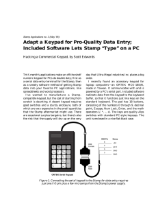 Adapt a Keypad for Pro-Quality Data Entry;