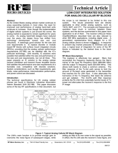 Technical Article LOW-COST INTEGRATED SOLUTION FOR ANALOG CELLULAR RF BLOCKS