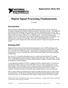 Digital Signal Processing Fundamentals Application Note 023  Introduction