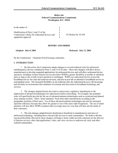 Federal Communications Commission FCC 04-165 Before the