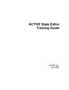 ACTIVE State Editor Training Guide ALDEC Inc. July 1996