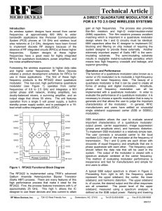 Technical Article A DIRECT QUADRATURE MODULATOR IC