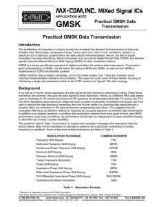 GMSK Practical GMSK Data Transmission Practical GMSK Data Transmission