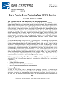 Energy Focusing Ground Penetrating Radar (EFGPR) Overview
