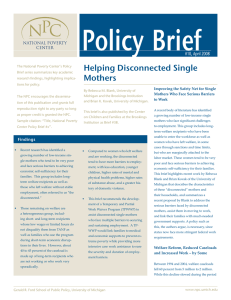 Policy Brief Helping Disconnected Single Mothers #10, April 2008