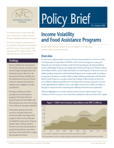 Policy Brief Income Volatility and Food Assistance Programs