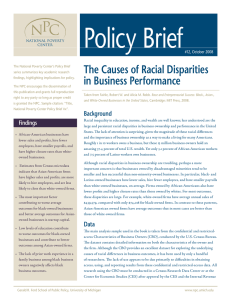 Policy Brief The Causes of Racial Disparities in Business Performance