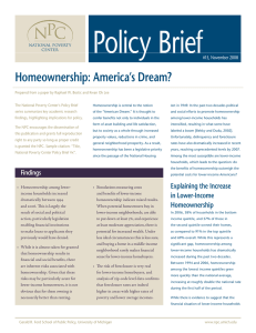 Policy Brief Homeownership: America’s Dream?
